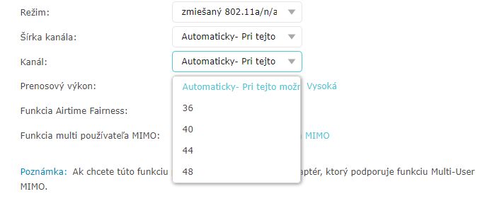 zmena kanalu