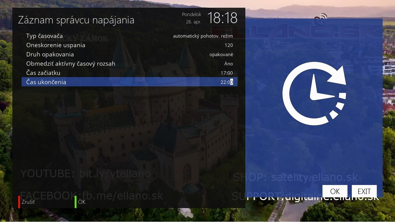 časovač vypnutia