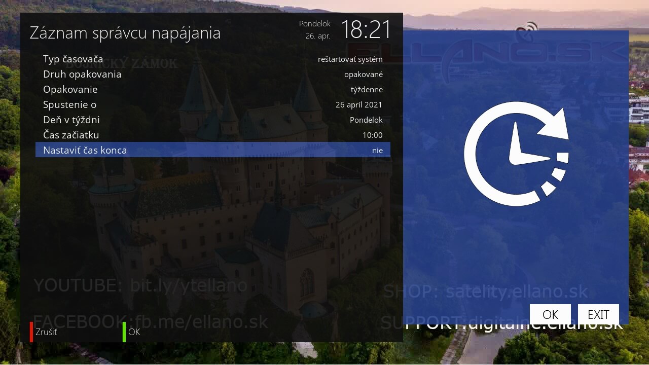 časovač vypnutia