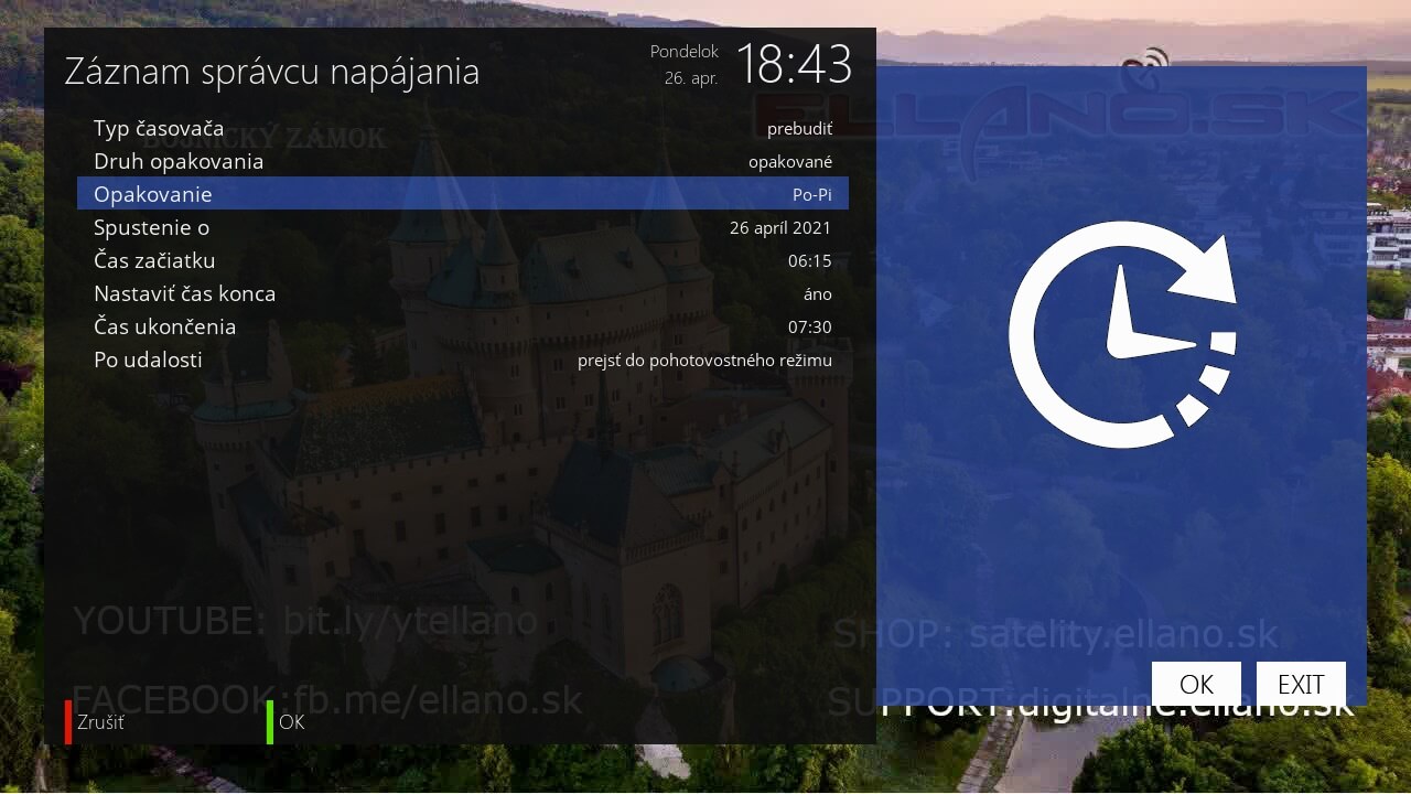 časovač vypnutia