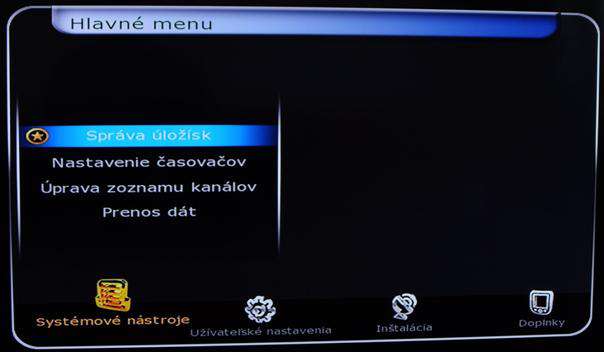 Menu Systemove nastroje