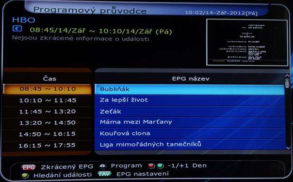 EPG pro jednu stanici