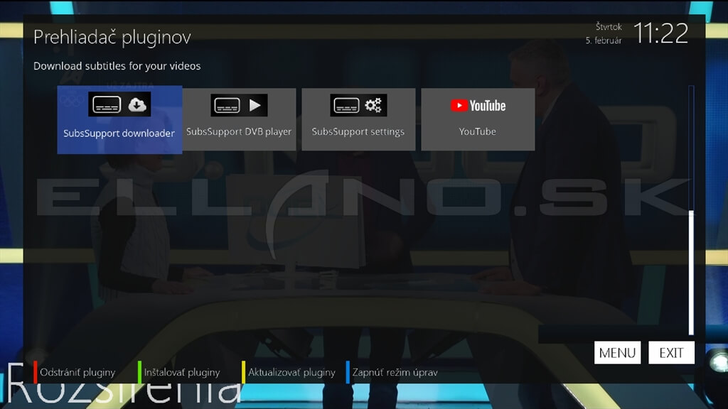 Nainštalované pluginy Enigma2 OpenATV 7.6 v Dreambox TWO 4K