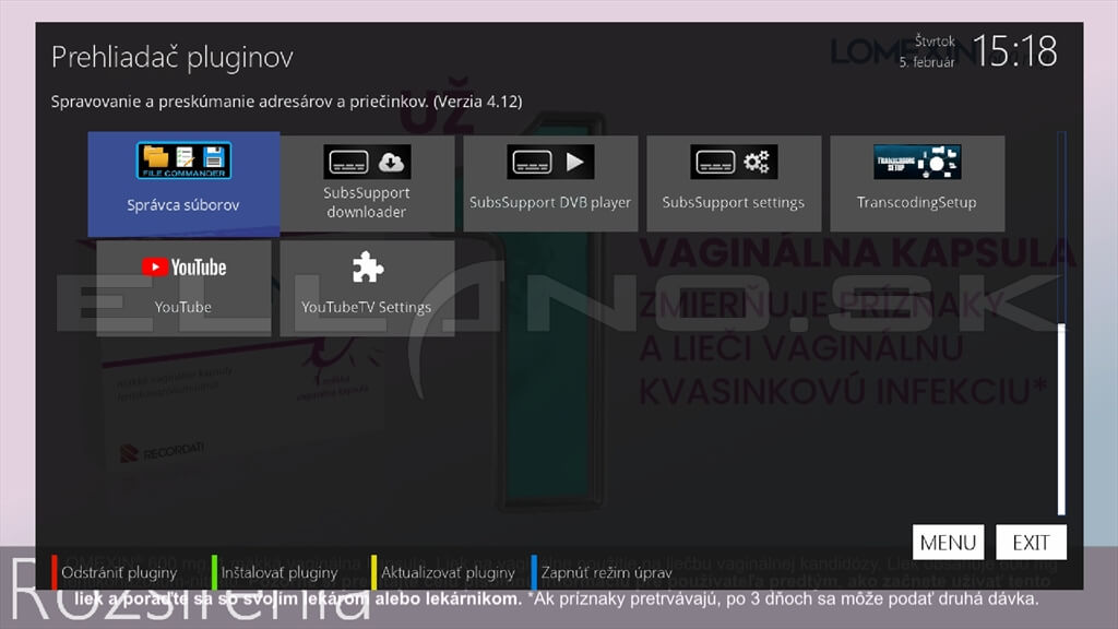 Pluginy OpenATV 7.6 VU+ SOLO 4K