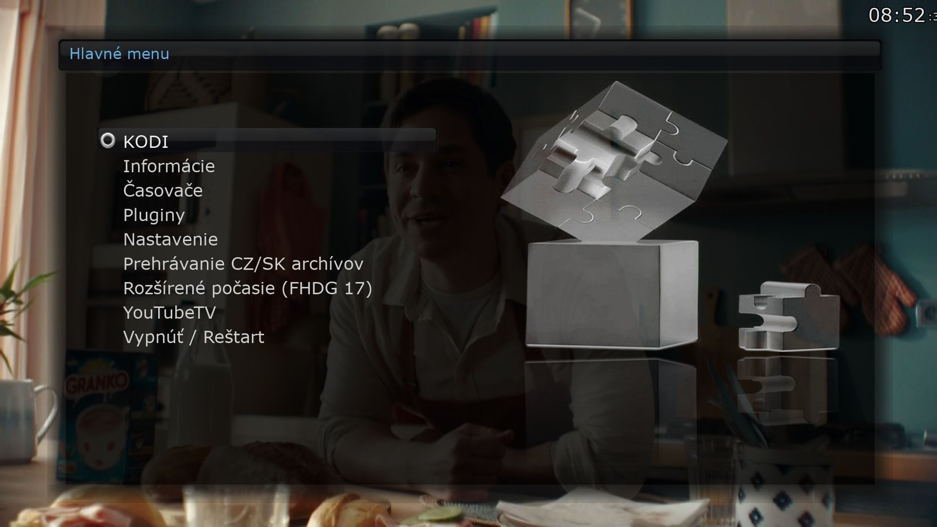 Kodi main menu